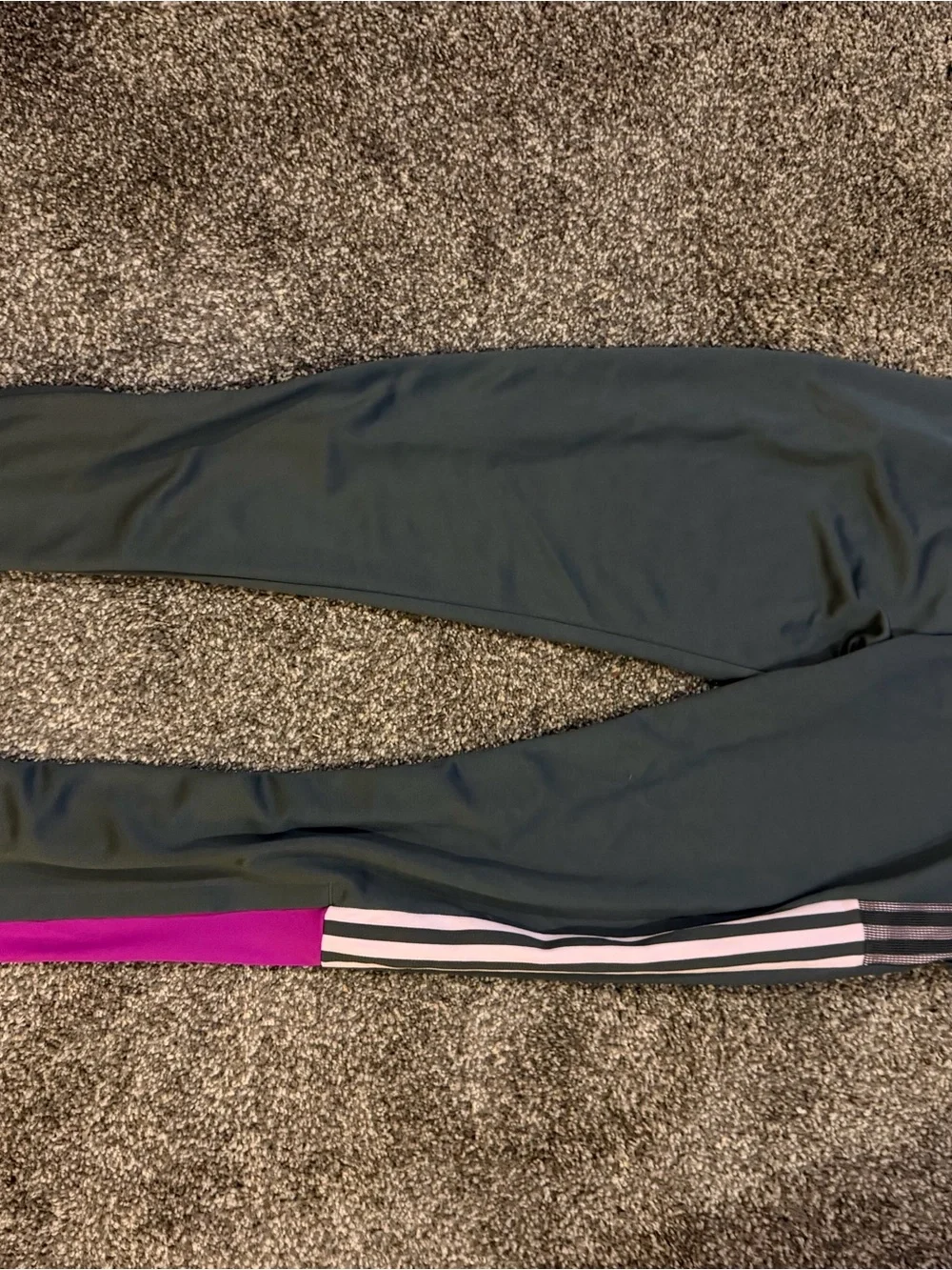 Sz L adidas girls Joggers with Purple Panels and White Stripes
